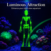 Décoration d'Halloween : Squelette Dansant Imprimé en 3D pour Aquarium, Boîte en Plastique avec Mouvement Dynamique à Propulsion d'Air, Attraction Lumineuse, Nouveauté Fêtes