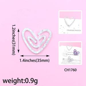 Customizable Purple Glitter Heart Acrylic Laser Cut <strong>Bookmarks</strong> Scrap Buster Paperclip <strong>Bookmark</strong> for Book Lovers - Product Image 4