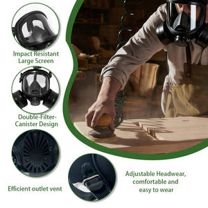 थोक मूल्य एंटी-विषाक्त पूर्ण चेहरा गैस मास्क डबल फिल्टर कैंसरों के साथ सुरक्षात्मक श्वसन - Product Image 3