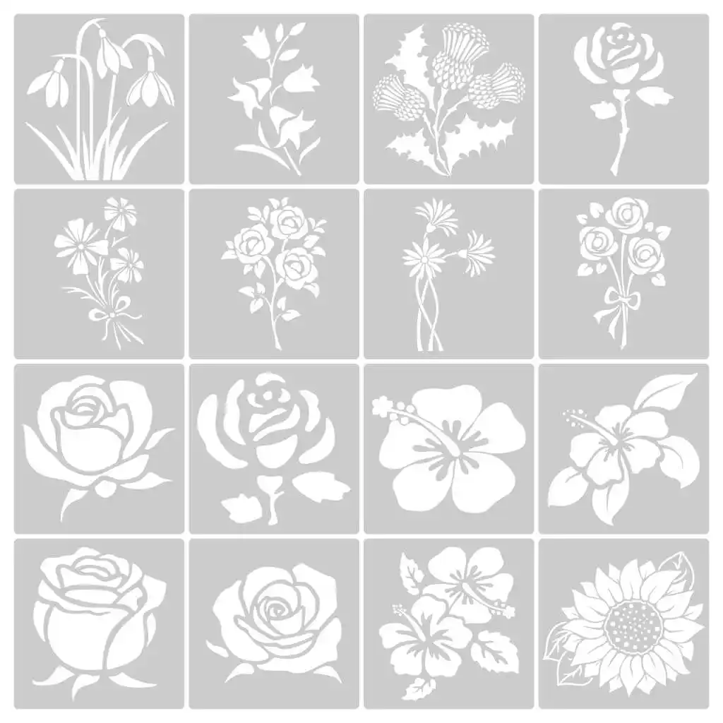 Acero Inoxidable// plantilla/Oblongo/Single/Rosa/flor/Floral/relieve/Pirograbado