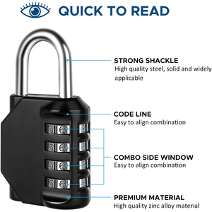 Travel <b>Padlock</b> Anti-theft Backpack Small <b>Padlock</b> Resettable 4 Digit Combination Suitcase Password Code Lock Luggage <b>Padlock</b> - Product Image 3