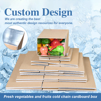 Boîte isotherme en carton biodégradable grand format avec doublure en mousse imperméable, type boîte à fruits de mer, pliable, vente en gros