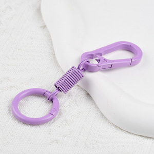 Spring Double <b>Ring</b> Keychain Key Chain Detachable Clip Zinc Alloy Dual Key <b>Ring</b> Holder - Product Image 4