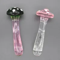 Хрустальный стеклянный пенис в виде гриба для мужчин и женщин точка G анальная пробка бусины для мастурбации эротический эспандер секс-игрушки для взрослых товары