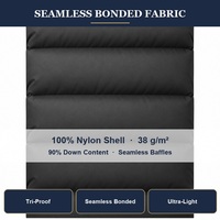 Doudoune matelassée légère pour homme à col montant, 90% duvet de canard, sans coutures, 38 g/m², triple protection (hydrofuge, oléofuge, anti-usure), vente en gros pour les professionnels