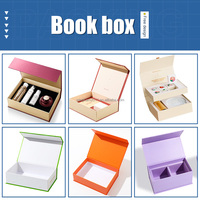 Boîte en papier de luxe de grande taille en forme de livre, fabriquée directement par le fabricant, avec revêtement UV, éponge, logo personnalisable et gaufrage