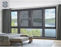 Fenêtre coulissante moderne en alliage d'aluminium de haute qualité avec moustiquaire magnétique, ouverture verticale, rideau suspendu en acier inoxydable, protection thermique