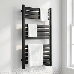 <span class=keywords><strong>Toallero</strong></span> Eléctrico Calefactado de Aluminio Negro de 500W, Radiador de <span class=keywords><strong>Baño</strong></span> Montado en Pared, IP24 CE SmartTemp LED, Directo de Fábrica OEM - Product Image 2