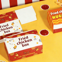 Boîte à nuggets de poulet en matériau alimentaire de qualité supérieure, personnalisable, emballage pour la restauration, emballage à emporter, boîte en papier