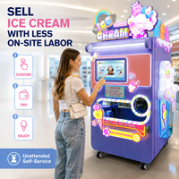 Máquina Expendedora de Helados Inteligente con Brazo Robótico IA, Pantalla Táctil de 21.5 Pulgadas, Código QR, Monedas, Tarjeta de Crédito, Capacidad de 12L, Sin Personal