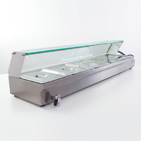 Bain-marie électrique de comptoir 304S.S Pan, chauffe-plats 4 bacs en acier inoxydable, vitrine chauffante pour hôtels, buffets et traiteurs