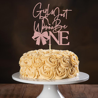 Tortenaufsatz für Mädchen-Geburtstag, Mädchen wollen einfach nur ein Mädchen sein, Tortendekoration für den 1. Geburtstag