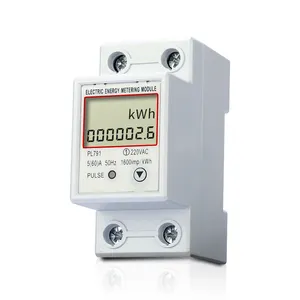 Medidor de energia multifuncional digital monofásico LCD Din Rail KWh, tensão da corrente elétrica, wattmeter elétrico AC 230V 80A