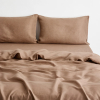Parure de lit en lin français de luxe moderne LY, taille Queen et King, housse de couette en lin lavé 600TC, linge de lit de qualité hôtelière couleur unie