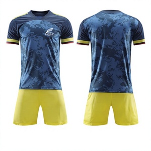 Conjunto de Camiseta de Fútbol para Hombre HAMILO, Azul y Amarillo, Estampado Sublimado, Manga Corta, Absorbe la Humedad, Transpirable, Ropa Deportiva para Adultos - Product Image 1
