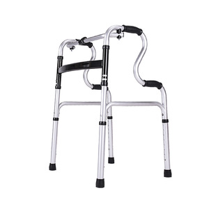 Aluminum Alloy <b>Walker</b> With Wheels Adjustable Height Lightweight <b>Folding</b> For Elderly Support - Product Image 5