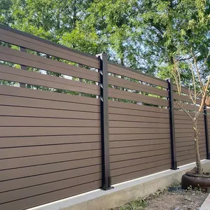 制造新设计流行铝板防水花园金属围栏木塑围栏半隐私围栏