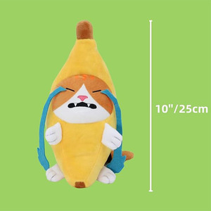 J989 Bán Buôn 10 Inch Đặc Biệt Buồn Chuố<span class=keywords><strong>i</strong></span> Mèo Nhà Văn Phòng Trang Trí Nộ<span class=keywords><strong>i</strong></span> Thất Di Động Ôm Chặt Chóc Khóc Chuố<span class=keywords><strong>i</strong></span> Kitty Đồ Chơ<span class=keywords><strong>i</strong></span> Sang Trọng - Product Image 3