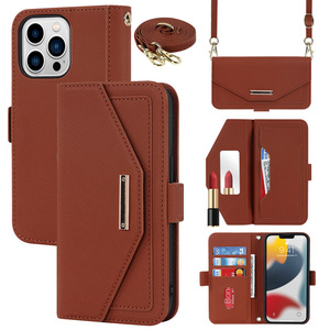 Custodia a Portafoglio in Pelle PU con Slot per Carte, Specchio e Laccetto a Tracolla per <span class=keywords><strong>iPhone</strong></span> 17 16 15 <span class=keywords><strong>14</strong></span> 11, Cover Magnetica con Supporto e Chiusura a Flip - Product Image 2