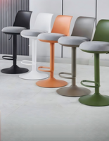 Chaise de bar nordique en tissu avec dossier, style européen moderne, pivotante et réglable en hauteur, pour la maison, le comptoir ou la caisse, luxe léger