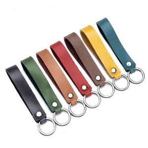 Wholesale Promotional Gift Strap Key Holder Custom Metal Luxury Colorful Pu <b>Leather</b> <b>Keychain</b> - Product Image 5