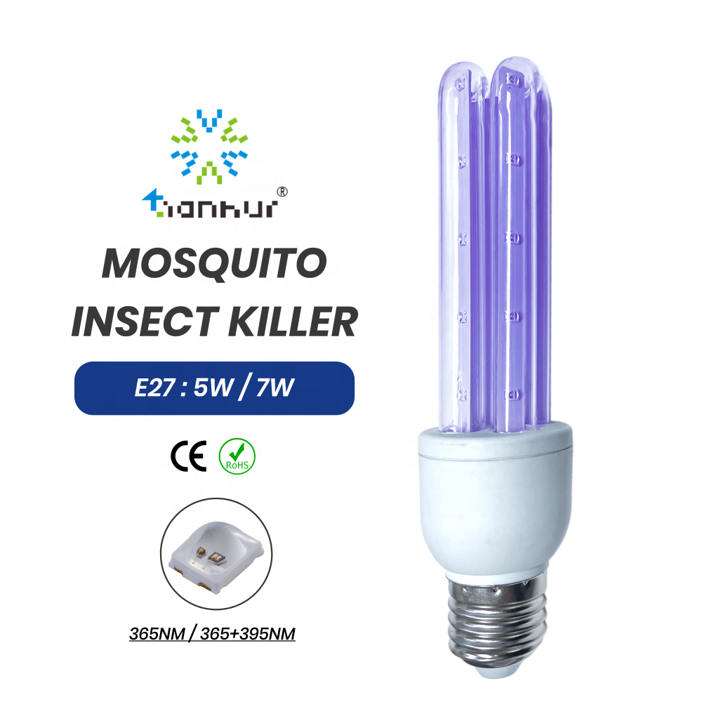 UV LED ODM Bulbs 365nm 7w T8 UVA LED Lamp Tube for Pest Control Insert Fly Mosquito