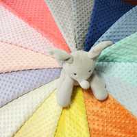 Vente en gros de tissu en velours minky à bulles gaufré doux pour bébé, 100% polyester tricoté, de haute qualité, en rouleau, pour doublure et matelas pour filles