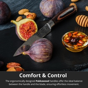 Juego de Cuchillos de Cocina de Acero Inoxidable con Hoja Martillada y Mango de Madera Pakka, Juego de Cuchillos de Chef con Tijeras - Product Image 3