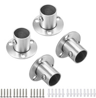 4 pièces en acier inoxydable rideau de douche armoire placard tige tuyau haute bride prise Support Support