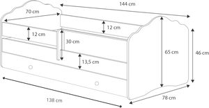 <span class=keywords><strong>Lit</strong></span> simple pour enfant blanc 140x70 cm <span class=keywords><strong>lit</strong></span> bébé en bois massif avec cadre de matelas et barrière pour meubles de chambre garçons filles - Product Image 4