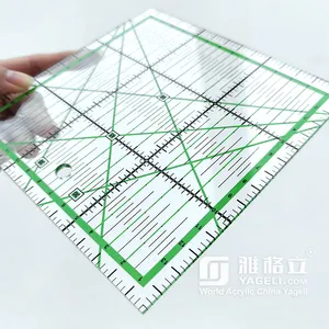 Square Acrylic Quilt Ruler Transparent Acrylic Quilting and Sewing Ruler for Display Only