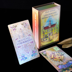 Édition anglaise personnalisable : Jeu de <span class=keywords><strong>cartes</strong></span> de tarot <span class=keywords><strong>Lenormand</strong></span> vintage à feuilles d'or, 40 <span class=keywords><strong>cartes</strong></span>, jeu de table en PVC, emballage en boîte couleur - Product Image 3