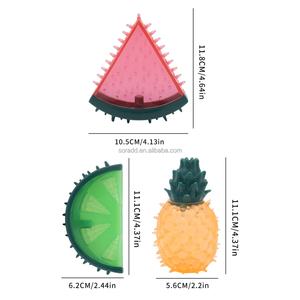 Jouet à mâcher pour chien durable en TPR personnalisé, en forme d'os, motif de fruits, interactif, congelable, vente en gros, marque SORADD - Product Image 2