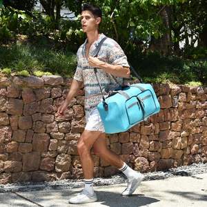 Free sample Waterproof Foldable and Lightweight Travel Duffel <b>Bag</b> with Shoes Compartment, Weekender <b>Overnight</b> <b>Bag</b> - Product Image 5