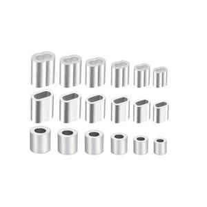 Aluminum Crimping Loop <b>Sleeves</b> <b>Cable</b> Crimp for 3/16 inch Wire Rope Line End - Product Image 4
