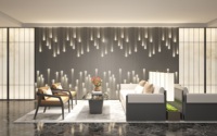 Décoration intérieure, panneaux muraux en bambou imperméables à effet grain de bois, design à effet étoilé, panneaux muraux combinables librement pour fond
