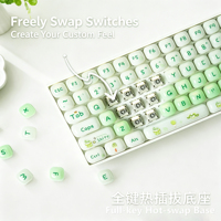 Zornher ZH00 Green Grape RGB Backlit Keyboard Mekanik Nirkabel Tri-mode Hot-swap Ukuran Penuh dengan Switch Gateron untuk PC