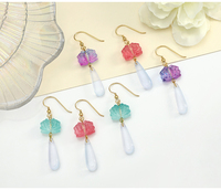 Bijoux Bowei, style zen oriental, lotus sculpté, 54 mm, goutte d'eau minimaliste, acier résistant à la corrosion