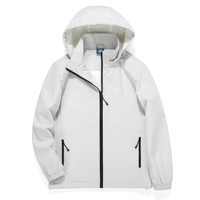 Veste softshell imperméable bleu marine à capuche coupe-vent unisexe zippée légère pour le voyage