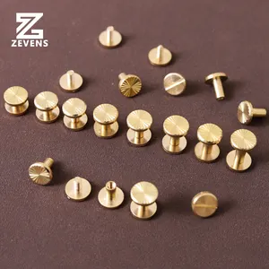 Brass Screw Handmade Leather Craft Accessory Diy Hardware For Leather Concave Head Solid Brass Belt Screw