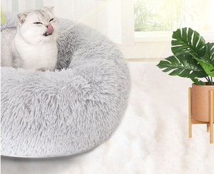 Dropshipping Chinese Fabriek Beste Prijs Lang Rond Palissander Kalmerend Hondenbed Snoer Pluche Dierenbed - Product Image 2