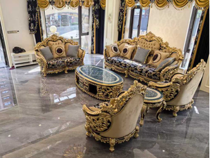 Sofá Seccional de Diseño Transicional Italiano Antiguo Hecho a Mano, Mueble de Madera Tallada de Alta Calidad Personalizado para Sala de Estar - Product Image 3