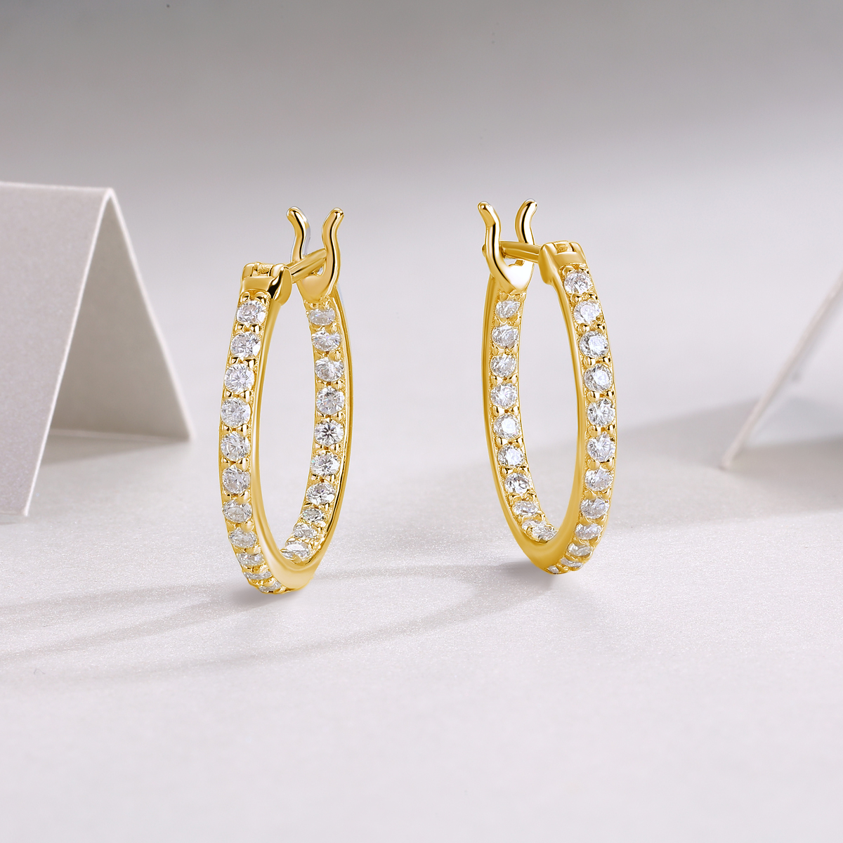 18k gold plated s925 silver zircon earrings