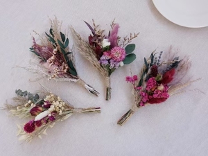 Dream Purple Mini Dry Flower Bundle Hoja de <span class=keywords><strong>eucalipto</strong></span> y palma para boda o regalo de Navidad Florero pequeño Arreglo floral - Product Image 4