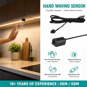 CHALLAT Touchless Hand Wave <b>Sensor</b> <b>Switch</b> 12V 24V Recessed and Surface Mount Dimmer with 3-Pin Plug for Kitchen Cabinet <b>Light</b> - Product Image 3