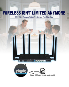 Venta caliente Home Mesh Router Wifi 6 5G Router 5g Sim Cpe 3000Mbps MT7981B Chipset Antena externa 5G Router con ranura para tarjeta SIM - Product Image 3