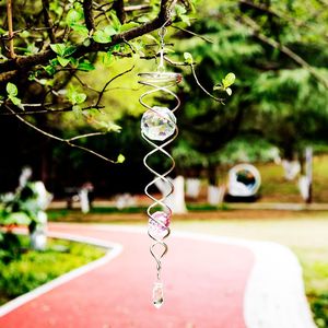 Spinart - Colgante de Campana de Viento Giratoria de 12 Pulgadas con Cola en Espiral, Bola de Cristal Galvanizada, Decoración para el Hogar y el Jardín - Product Image 4