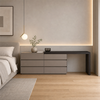 Table de maquillage en bois massif avec tiroirs, table de toilette minimaliste en placage de bois moderne pour chambre à coucher, villa