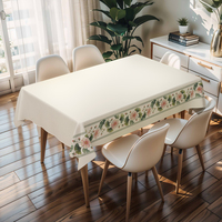 Nappe d'été florale rose et blanche RNPT avec support en PU antidérapant, résistant à l'huile et imperméable, épaisseur 0,5 mm pour événements