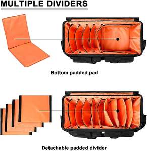 Speaker Travel Bank Gig DJ Cable File <b>Bag</b> With Adjustable <b>Dividers</b> Double Separate <b>Bag</b> Cords Sound Equipment DJ Gear Storage <b>Bag</b> - Product Image 4